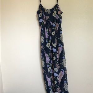 Navy blue Maxi dress with floral print